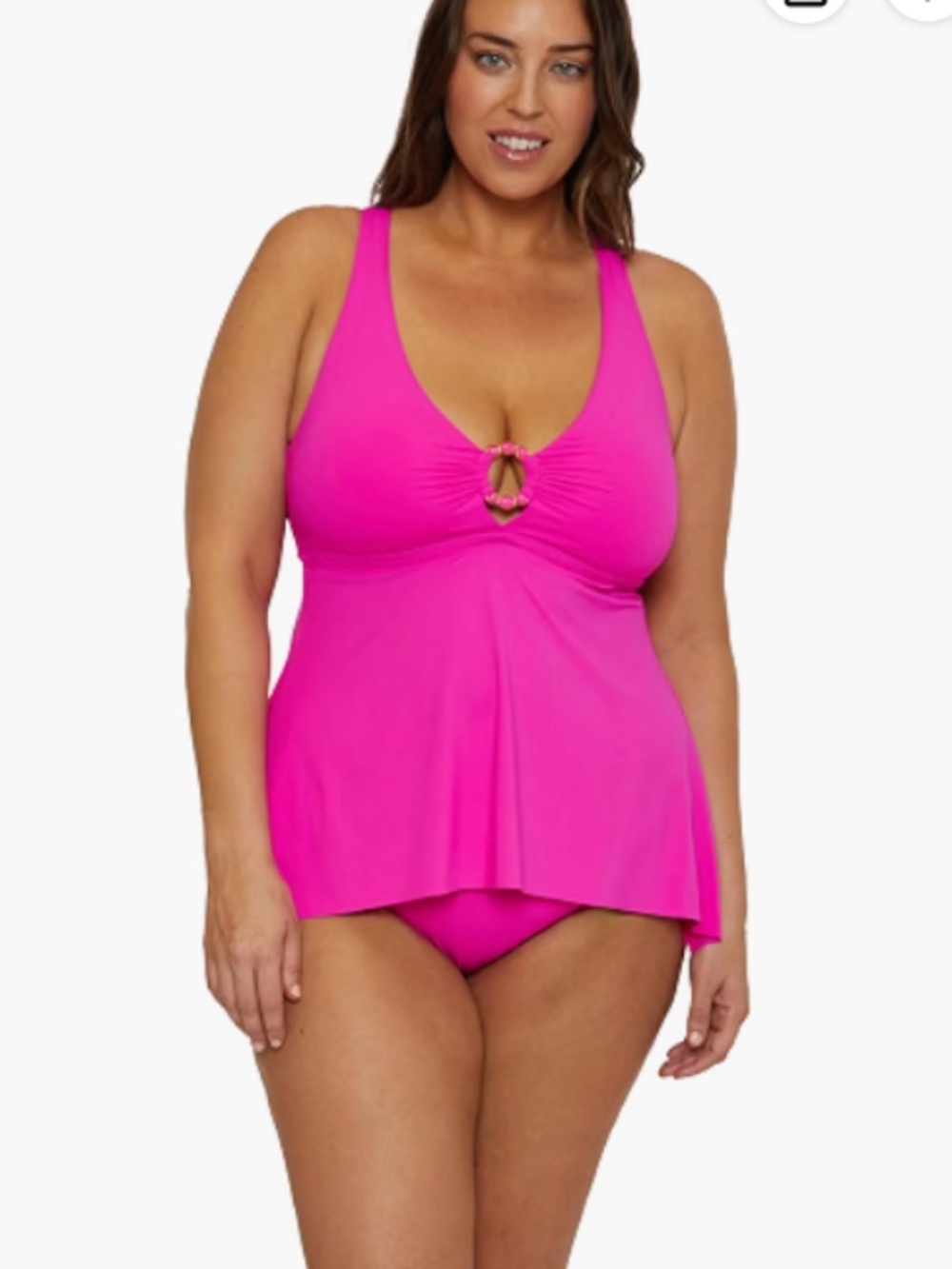 BECCA Women's Marble Canyon Plus Size Tankini Swimsuit Top Size 2X 12032
